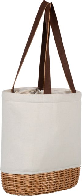 Canvas and Wicker Lunch Basket Tote Bag